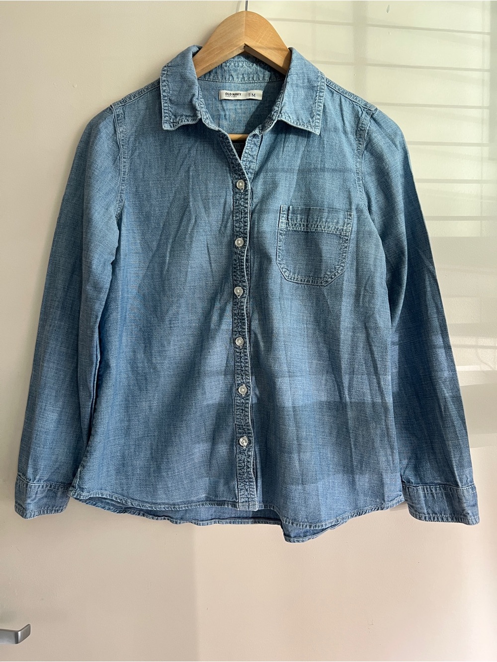 Old Navy Light Wash Denim Button-Up Shirt
